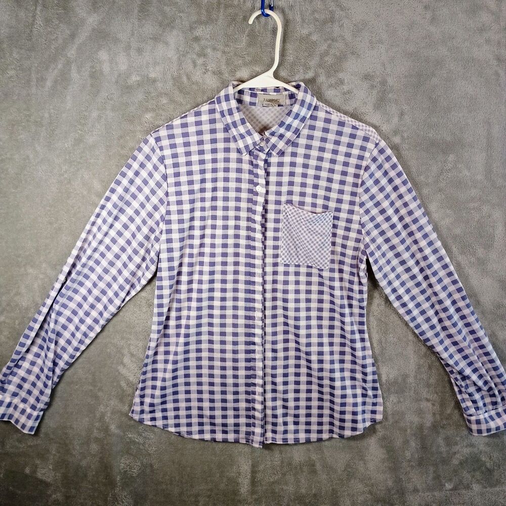 Passport Brand Juniors Size Large Plaid Button Up